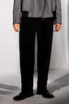Buy_Nikita Mhaisalkar_Black Corduroy Straight Fit Pant _Online_at_Aza_Fashions