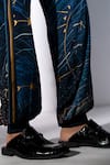 Buy_Nikita Mhaisalkar_Blue Georgette Star Galaxy Print Bomber Shirt And Pant Set _Online_at_Aza_Fashions