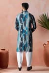 Shop_Arihant Rai Sinha_Blue Modal, Silk Printed Kurta And Salwar Set _at_Aza_Fashions