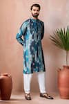Arihant Rai Sinha_Blue Modal, Silk Printed Kurta And Salwar Set _Online_at_Aza_Fashions