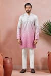 Arihant Rai Sinha Cream Cotton, Silk Embroidery, Foil Printing Ombre Kurta Set Online at Aza Fashions Arihant Rai Sinha_Cream Cotton, Silk Embroidery, Foil Printing Ombre Kurta Set _Online_at_Aza_Fashions