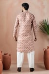 Shop_Arihant Rai Sinha_Brown Cotton, Silk Floral Print Kurta And Salwar Set _at_Aza_Fashions