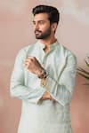 Shop Arihant Rai Sinha Green Jacquard, Silk Woven Kurta And Salwar Set Online at Aza Fashions Shop_Arihant Rai Sinha_Green Jacquard, Silk Woven Kurta And Salwar Set _Online_at_Aza_Fashions