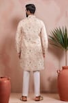 Shop_Arihant Rai Sinha_Beige Silk Embroidery Animal Pattern Kurta Set _at_Aza_Fashions