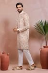 Arihant Rai Sinha_Beige Silk Embroidery Animal Pattern Kurta Set _Online_at_Aza_Fashions