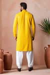 Shop_Arihant Rai Sinha_Yellow Rayon, Silk Embroidery Thread Kurta And Salwar Set _at_Aza_Fashions