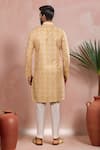 Shop_Arihant Rai Sinha_Mustard Silk Floral Pattern Kurta And Pant Set _at_Aza_Fashions