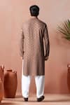 Shop_Arihant Rai Sinha_Brown Rayon, Silk Embroidery Geometric Kurta And Salwar Set _at_Aza_Fashions