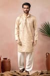 Buy_Arihant Rai Sinha_Off White Silk Embroidery Kurta And Salwar Set _at_Aza_Fashions