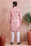 Shop_Arihant Rai Sinha_Pink Cotton, Silk Woven Panel Pattern Kurta Set _at_Aza_Fashions
