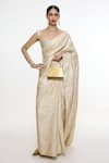Buy_Ekaya Banaras_Ivory Satin, Silk Zari Handwoven Kadhwa Banarasi Saree With Running Blouse _at_Aza_Fashions