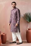 Shop Arihant Rai Sinha Purple Viscose, Silk Embroidery Printed And Kurta Salwar Set Online at Aza Fashions Shop_Arihant Rai Sinha_Purple Viscose, Silk Embroidery Printed And Kurta Salwar Set _Online_at_Aza_Fashions