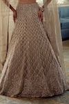 Buy_Charu And Vasundhara_Gold Tissue Embroidery, Metallic Thread, Kourtney Geometric Lehenga Set _Online_at_Aza_Fashions