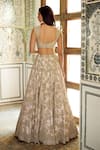 Shop Charu And Vasundhara Gold Tissue Sequins, Embroidery V-neck Korinna Embellished Lehenga Set at Aza Fashions Shop_Charu And Vasundhara_Gold Tissue Sequins, Embroidery V-neck Korinna Embellished Lehenga Set _at_Aza_Fashions