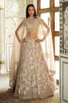 Buy Charu And Vasundhara Gold Tissue Sequins, Embroidery V-neck Korinna Embellished Lehenga Set at Aza Fashions Buy_Charu And Vasundhara_Gold Tissue Sequins, Embroidery V-neck Korinna Embellished Lehenga Set _at_Aza_Fashions
