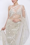 Dilnaz_Gray Net, Satin Sequins, Embroidery Hand Fern Saree _Online_at_Aza_Fashions