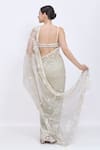 Shop_Dilnaz_Gray Net, Satin Sequins, Embroidery Hand Fern Saree _at_Aza_Fashions