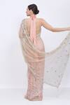 Dilnaz_Pink Net, Satin Embroidery, Sequins, Stones Shaded Hand Saree _Online_at_Aza_Fashions