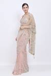 Shop_Dilnaz_Pink Net, Satin Embroidery, Sequins, Stones Shaded Hand Saree _Online_at_Aza_Fashions