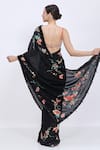 Shop Dilnaz Black Georgette, Polyester, Satin Embroidery, Sequins Chrysanthemum Saree at Aza Fashions Shop_Dilnaz_Black Georgette, Polyester, Satin Embroidery, Sequins Chrysanthemum Saree _at_Aza_Fashions