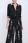 Dilnaz Black Satin, Velvet, Polyester Embroidery, Metallic Thread Shirt And Trouser Set Online at Aza Fashions Dilnaz_Black Satin, Velvet, Polyester Embroidery, Metallic Thread Shirt And Trouser Set _Online_at_Aza_Fashions