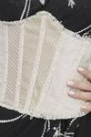 Dilnaz_Ivory Lace Stitched Waist Corset Belt  _Online_at_Aza_Fashions