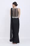 Shop_Dilnaz_Black Net, Polyester, Satin, Lycra, Chiffon Embellished Bodice Saree Gown  _at_Aza_Fashions