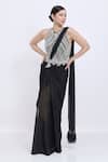 Buy_Dilnaz_Black Net, Polyester, Satin, Lycra, Chiffon Embellished Bodice Saree Gown  _Online_at_Aza_Fashions