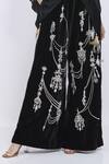 Dilnaz_Black Velvet Stones, Pearls Crushed Hand Embroidered Palazzo _Online_at_Aza_Fashions
