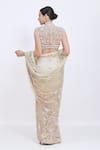 Shop_Dilnaz_Ivory Net, Polyester, Satin Beads, Crystals, Stones Hand Embroidered Blouse _at_Aza_Fashions