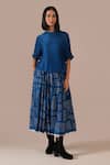 Buy Indigo Dreams Blue Silk Boat Neck Bandhani Gathered Skirt And Boxy Top Set at Aza Fashions Buy_Indigo Dreams_Blue Silk Boat Neck Bandhani Gathered Skirt And Boxy Top Set _at_Aza_Fashions