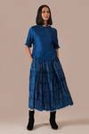 Buy Indigo Dreams Blue Silk Boat Neck Bandhani Gathered Skirt And Boxy Top Set Online at Aza Fashions Buy_Indigo Dreams_Blue Silk Boat Neck Bandhani Gathered Skirt And Boxy Top Set _Online_at_Aza_Fashions