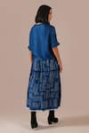 Shop Indigo Dreams Blue Silk Boat Neck Bandhani Gathered Skirt And Boxy Top Set at Aza Fashions Shop_Indigo Dreams_Blue Silk Boat Neck Bandhani Gathered Skirt And Boxy Top Set _at_Aza_Fashions