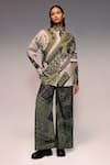 Buy_Kritika Murarka_Olive Green Cotton Mata Ortiz-inspired Print Trouser _at_Aza_Fashions