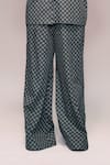 Kritika Murarka_Olive Green Cotton Geometric Pattern Trouser _Online_at_Aza_Fashions