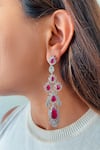 Buy PRERTO Red Faux Diamonds Ruby And White Imitation Necklace Set at Aza Fashions Buy_PRERTO_Red Faux Diamonds Ruby And White Imitation Necklace Set_at_Aza_Fashions