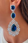 Shop_PRERTO_Sapphire Faux Diamonds, Gemstones Kareena Imitation Necklace Set _at_Aza_Fashions