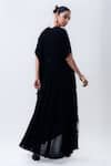 Shop Nupur Kanoi Black Silk, Lycra, Crepe Studs, Embroidery Open Gathered Cape And Frill Skirt Set at Aza Fashions Shop_Nupur Kanoi_Black Silk, Lycra, Crepe Studs, Embroidery Open Gathered Cape And Frill Skirt Set _at_Aza_Fashions