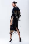 Nupur Kanoi_Black Silk, Crepe, Lycra Studs, Fringe, Sequins, Beads Shirt And Pencil Skirt Set _Online_at_Aza_Fashions