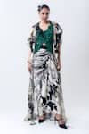 Buy_Nupur Kanoi_Off White Organza, Crepe, Lycra, Satin Printed Jacket With Drawstring Skirt _at_Aza_Fashions
