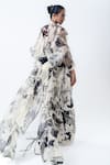 Shop Nupur Kanoi Off White Organza, Satin, Lycra Sequins Printed Jacket With Drawstring Skirt at Aza Fashions Shop_Nupur Kanoi_Off White Organza, Satin, Lycra Sequins Printed Jacket With Drawstring Skirt _at_Aza_Fashions