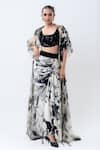 Buy Nupur Kanoi Off White Organza, Satin, Lycra Sequins Printed Jacket With Drawstring Skirt at Aza Fashions Buy_Nupur Kanoi_Off White Organza, Satin, Lycra Sequins Printed Jacket With Drawstring Skirt _at_Aza_Fashions