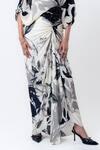 Buy_Nupur Kanoi_Off White Crepe, Satin Sequins Printed Kimono Wrap Top With Side Knot Skirt _Online_at_Aza_Fashions