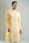 Buy_Rng Safawala_Yellow Crepe, Silk, Dupion Embroidery Resham Kurta And Pant Set _Online_at_Aza_Fashions