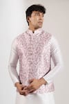 Rng Safawala_Pink Floral Print Bundi _at_Aza_Fashions