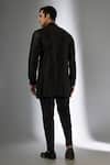 Shop_SALIL BHATIA_Black Silk, Chanderi Sequins Embellished Sherwani Set _at_Aza_Fashions