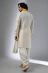Shop_SALIL BHATIA_Ivory Chanderi Silk, Modal, Satin Button-down Kurta Set _at_Aza_Fashions