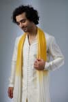 SALIL BHATIA_Ivory Chanderi Silk, Modal, Satin Button-down Kurta Set _Online_at_Aza_Fashions