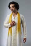 SALIL BHATIA_Ivory Silk, Chanderi, Modal, Satin Button-down Kurta Set _Online_at_Aza_Fashions
