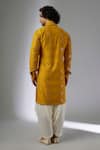 Shop_SALIL BHATIA_Yellow Silk, Modal, Satin Mirrors, Embroidery Van Mahal Thread And Work Kurta Set _at_Aza_Fashions